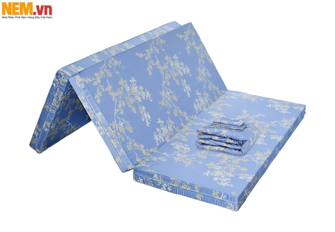 Nệm Cặp Đôi Bông Ép S'Bed Fiber Korea, Vải Tencel Hoa