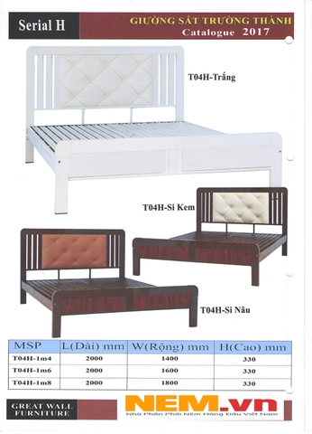 Giường Sắt Hộp Cao Cấp Trường Thành T04H