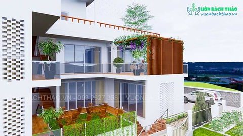 Thiết kế sân vườn biệt thự _ Củ Chi