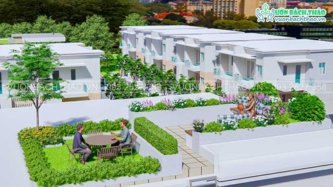 Thiết kế cảnh quan sân thượng Biệt thự song lập Melosa _ Tp.Thủ Đức