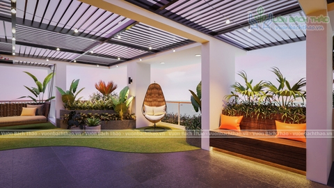 Thiết kế thi công sân thượng nhà chị Ti Na - Thủ Đức