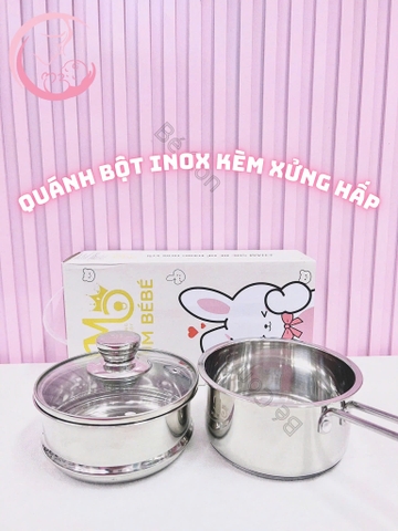Quánh bột inox 16cm kèm xửng