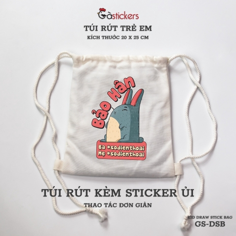Túi rút trẻ em GaStickers từ 2-5 tuổi vải canvas