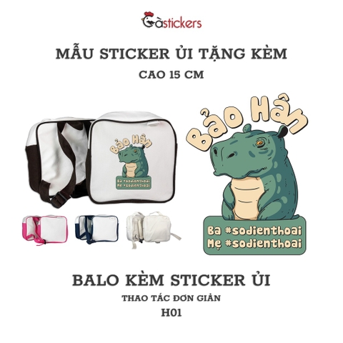Balo đi học mẫu giáo trẻ em GaStickers từ 2-5 tuổi vải canvas