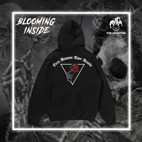 LAUGHTER BLOOMING INSIDE HOODIE