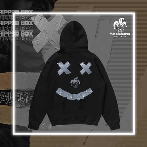 LAUGHTER RIPPED BOX HOODIE