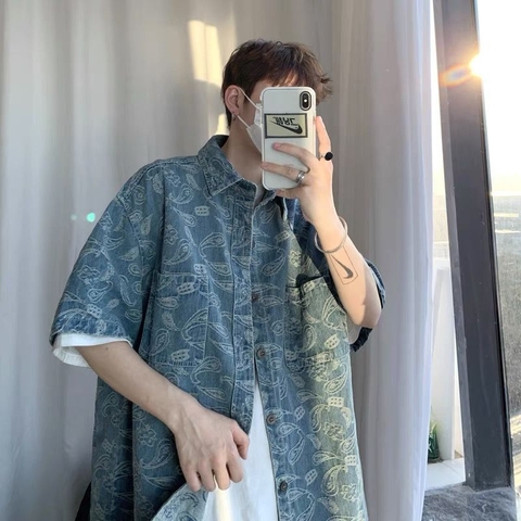 Bandana Pattern Short Sleeves Shirt