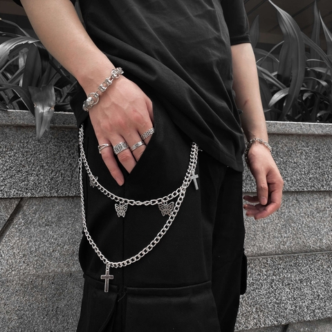 CROSS-BUTTERFLY PANTS CHAIN