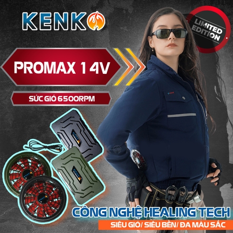 Bộ áo điều hòa KENKO PROMAX 14V mới nhất 2023 áo xanh than kaki