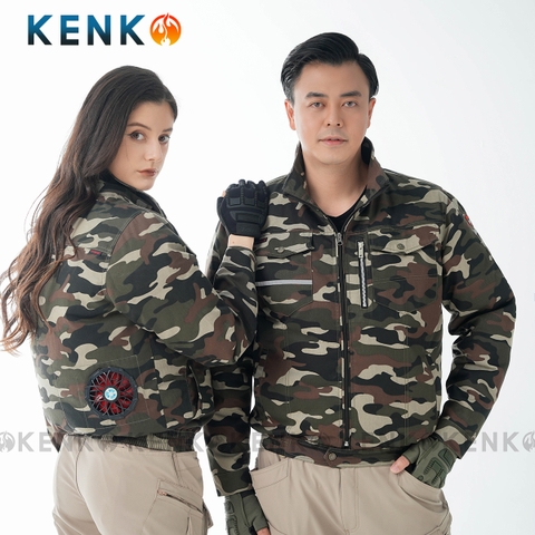 Áo quạt điều hòa KENKO PRO MAX 14V mạnh nhất SM23 màu rằn ri cải tiến nhiều công nghệ