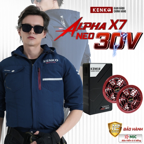 Áo điều hoà KENKO dài tay chất liệu vải taslan màu xanh than trượt nước-SM24