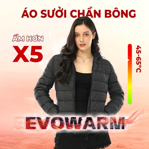 Áo khoác sưởi ấm 65 độ chống nước và mưa tuyết KENKO EVOWARM [MÀU ĐEN]