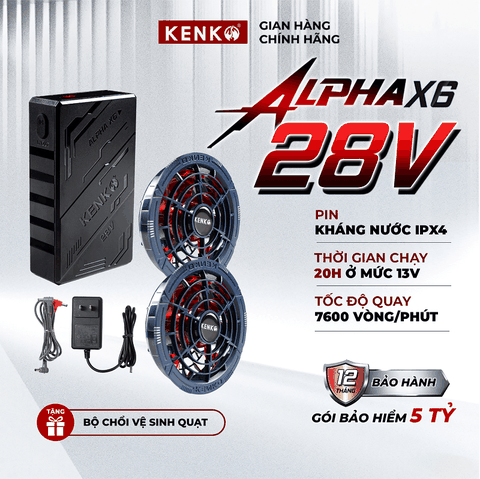 Bộ pin quạt KENKO ALPHA X6 28V: Đỉnh cao dẫn đầu về công suất