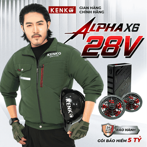 Áo điều hòa Kenko ALPHA X5 PRO 22V xanh rêu SM24