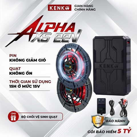 Bộ pin quạt KENKO ALPHA X5 22V mạnh nhất, công nghệ quạt siêu êm