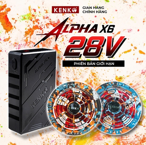 [Phiên bản giới hạn] Bộ Pin Quạt Alpha X6 28V màu sắc Lửa- Băng