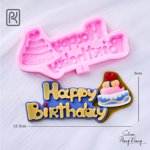 Khuôn silicon chữ happpy birthday