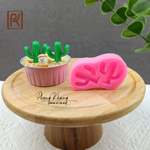 Khuôn silicon làm rau câu xương rồng