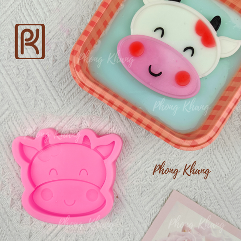 Khuôn silicon làm rau câu hình bò sữa