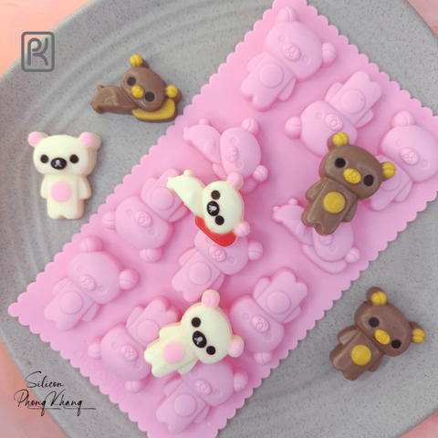 Khuôn silicon gấu rilakkuma