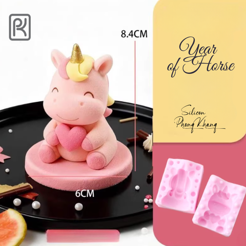 Khuôn silicon ngựa ôm trái tim