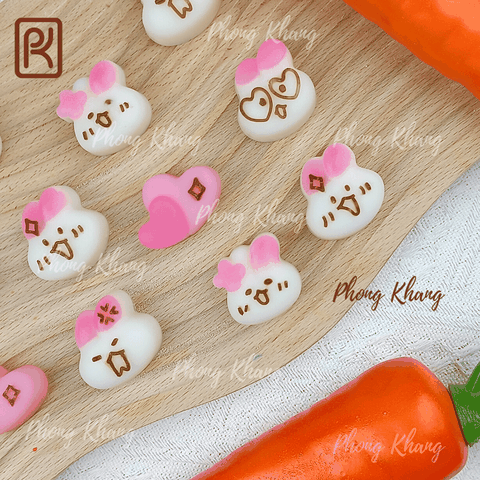 Khuôn silicon làm rau câu hình thỏ và trái tim