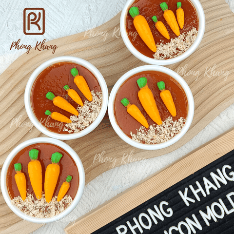 Khuôn silicon 3d làm rau câu củ cà rốt