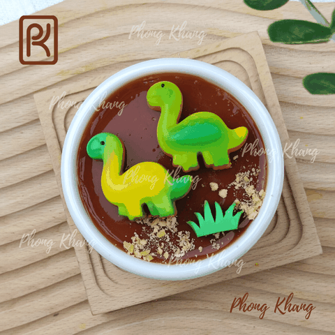 Khuôn silicon làm rau câu hình khủng long
