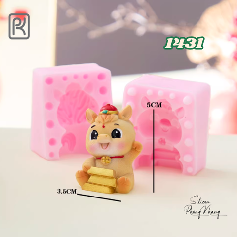 Khuôn silicon ngựa ôm thỏi vàng