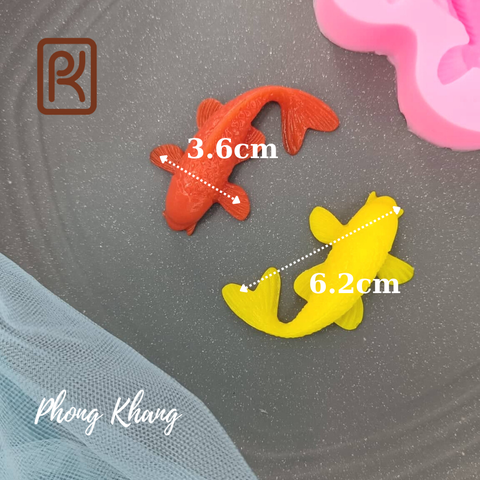 [Ảnh thực] Khuôn silicon 4d Phong Khang làm rau câu hình cá chép