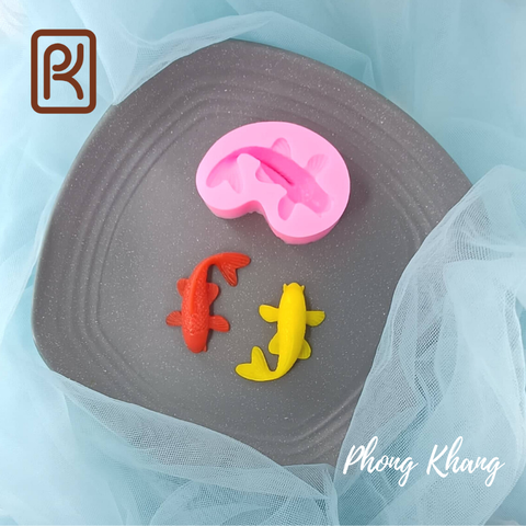 [Ảnh thực] Khuôn silicon 4d Phong Khang làm rau câu hình cá chép