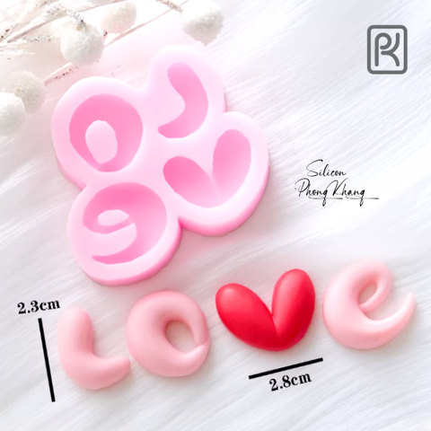 Khuôn silicon chữ Love