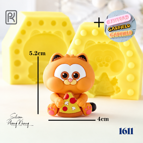 Khuôn silicon mèo Garfield + tặng khuôn chữ