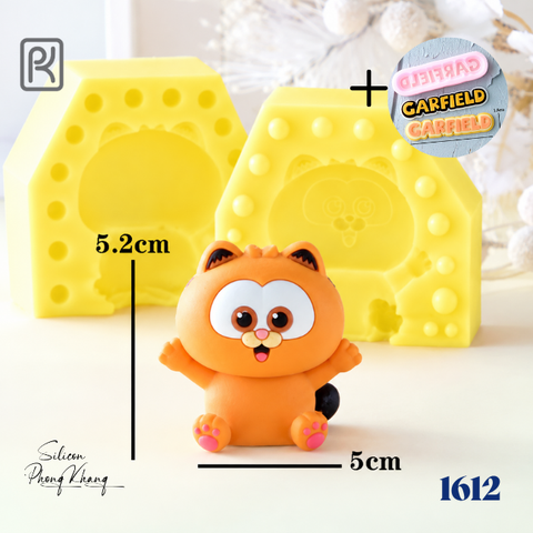 Khuôn silicon mèo Garfield + tặng khuôn chữ