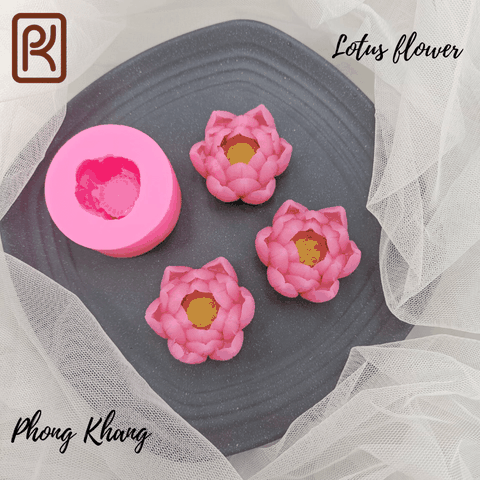 [Ảnh thực tế] Khuôn silicon 4d Phong Khang làm rau câu hoa sen