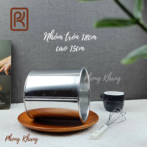 Khuôn nhôm đáy liền Phong Khang 18cm cao 15cm