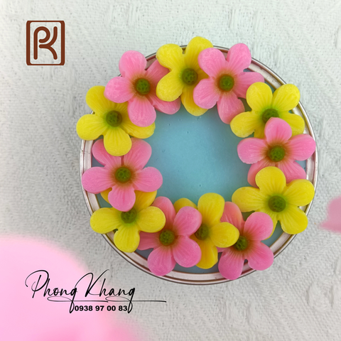 Khuôn silicon làm rau câu 12 hoa mai