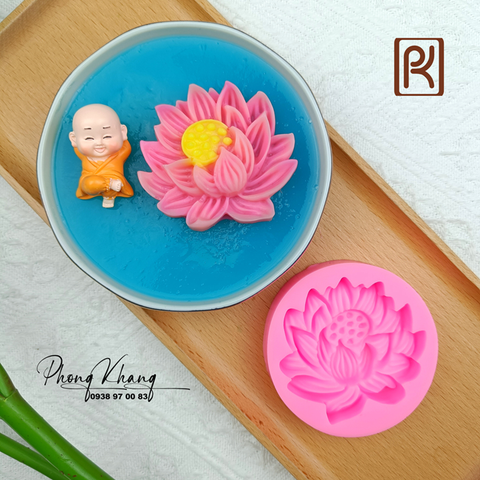 Khuôn silicon làm rau câu hình hoa sen nở size trung