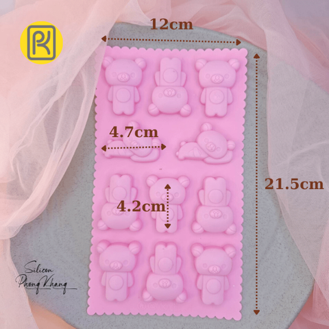 Khuôn silicon gấu rilakkuma