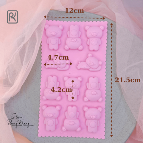 Khuôn silicon gấu rilakkuma