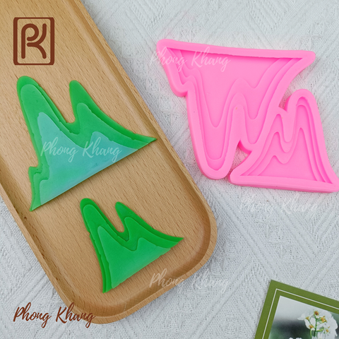 Khuôn silicon làm rau câu ngọn đồi xanh