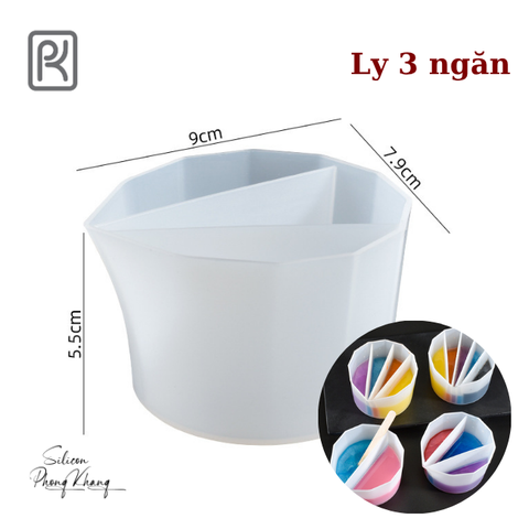 Ly silicon rau câu sơn thủy 3 ngăn
