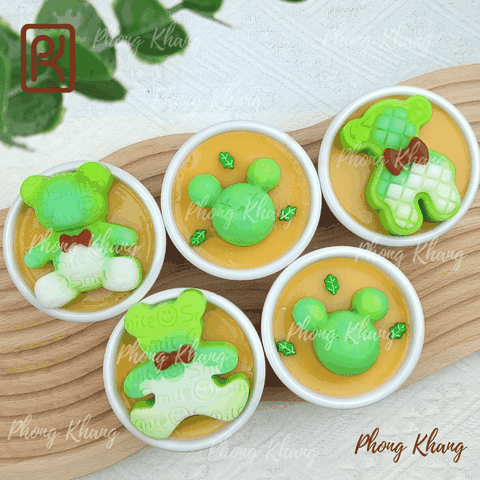 Khuôn silicon làm rau câu hình gấu brick