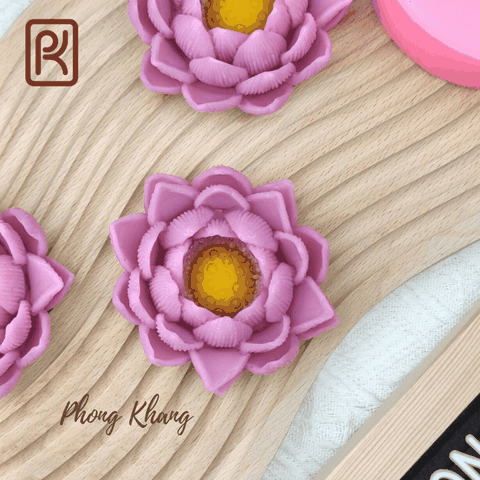 Khuôn  silicon 4d làm rau câu hoa sen nhiều tầng lớn