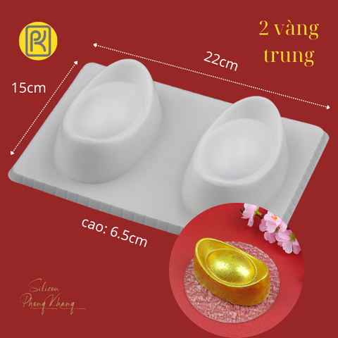 Khuôn rau câu 2 thỏi vàng lớn