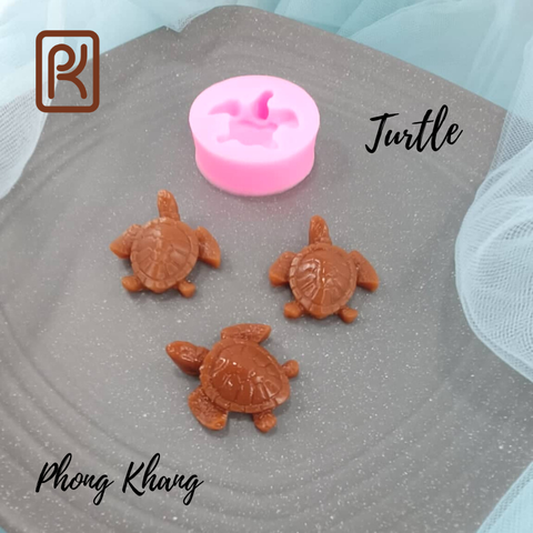[Ảnh thực tế] Khuôn silicon 4d Phong Khang làm rau câu hình con rùa nhí