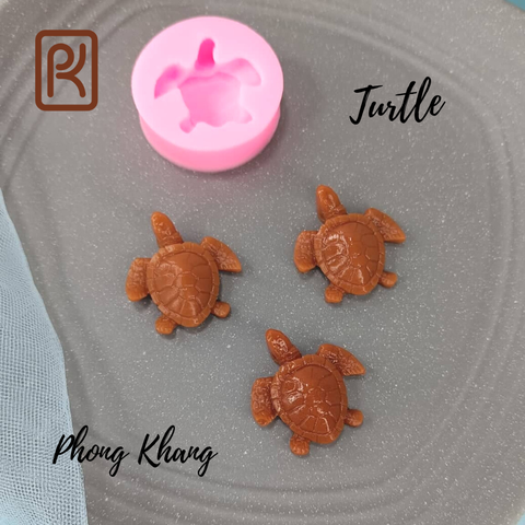 [Ảnh thực tế] Khuôn silicon 4d Phong Khang làm rau câu hình con rùa nhí