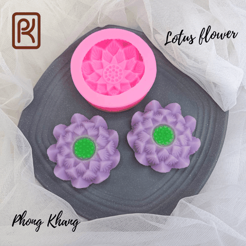 [Ảnh thực] Khuôn silicon 4d Phong Khang làm rau câu hình hoa sen