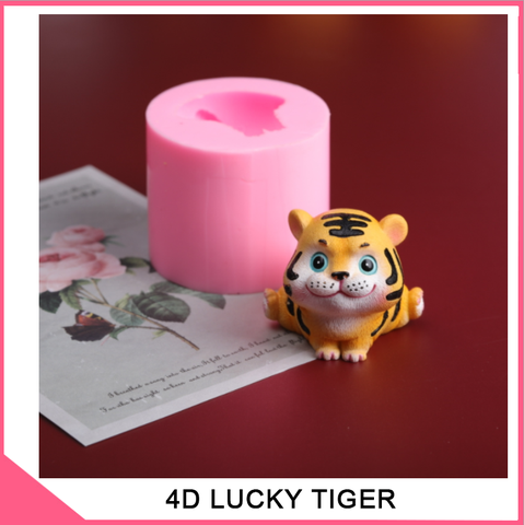 Khuôn silicon 4d con cọp ngồi hai chân