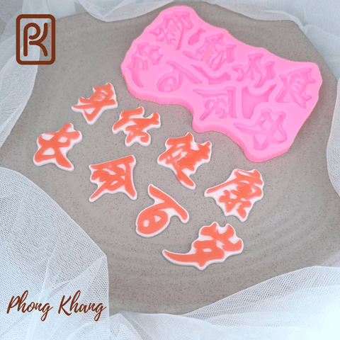 Khuôn silicon 3d làm rau câu chữ hoa Sức khỏe cường tráng - Bách niên trường thọ